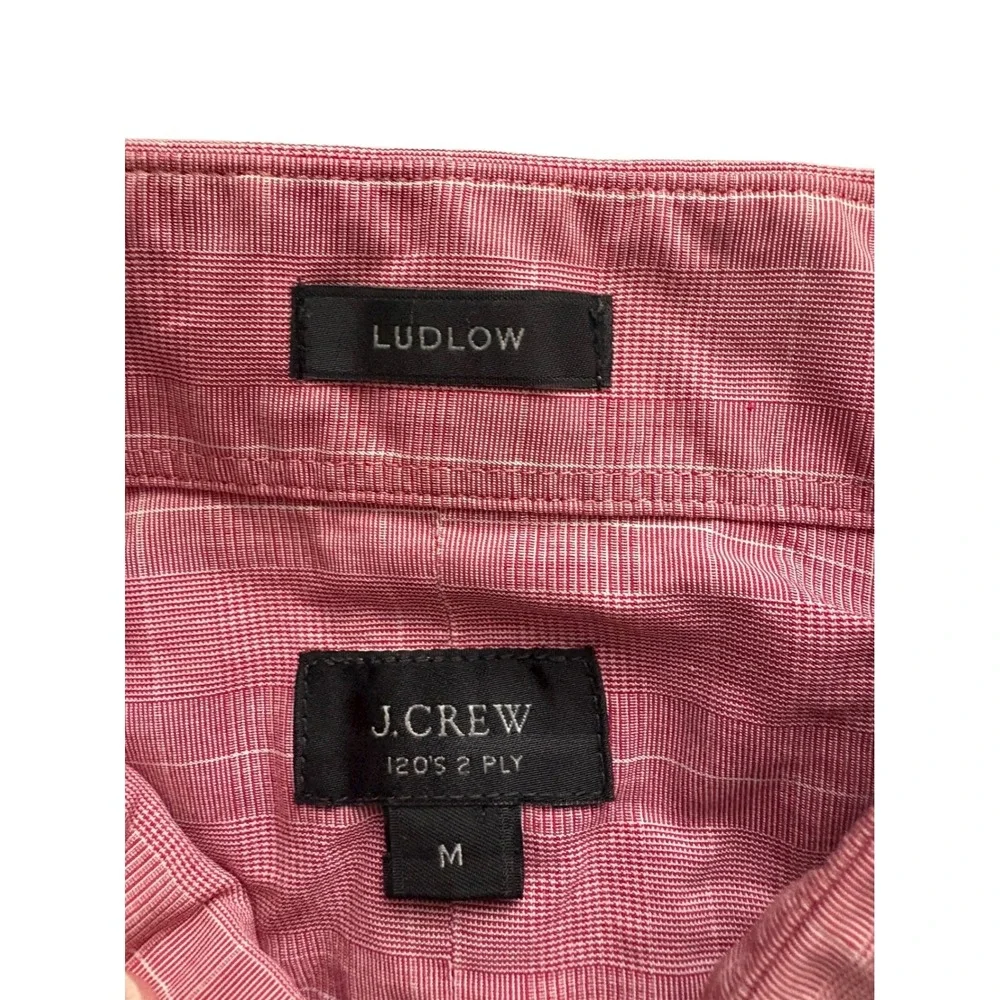 J.Crew Ludlow Men's Medium Red Plaid 120's 2-Ply Cotton Button-Down Shirt‎